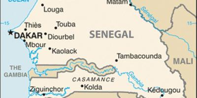 Mapa Senegalu a okolních zemí