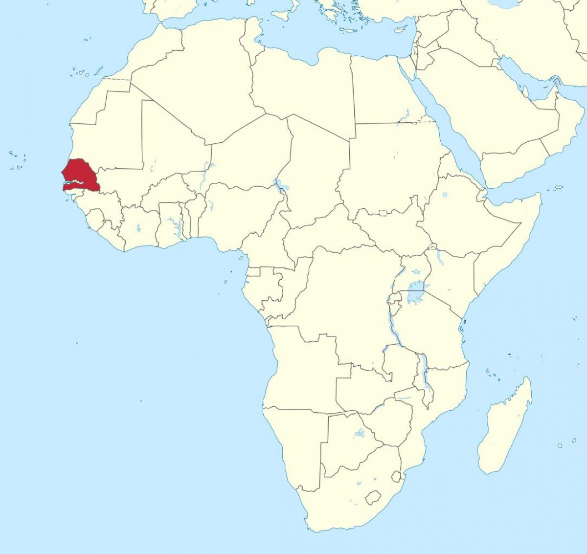 Senegal na mapě afriky