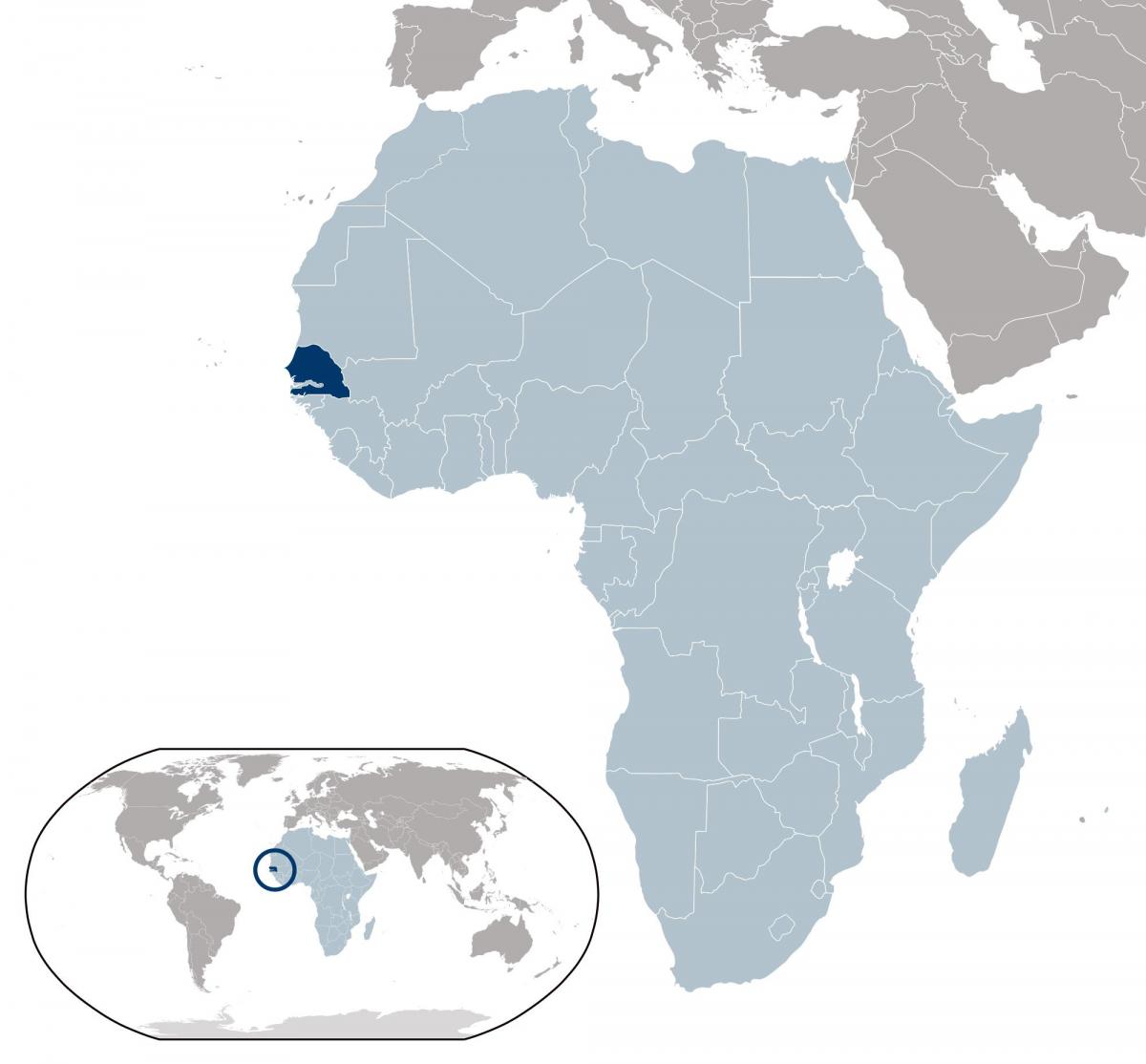 mapa Senegalu místo na světě