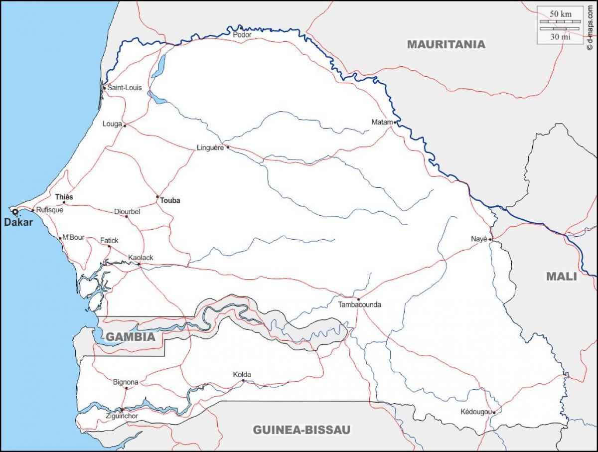 mapa toubě Senegal